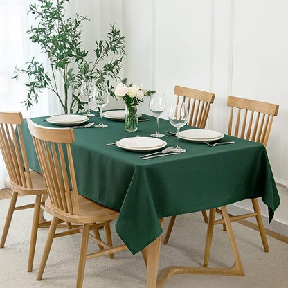maxmill Square Tablecloth Slubby Texture Stain Resistant Waterproof Wrinkle - Image 2