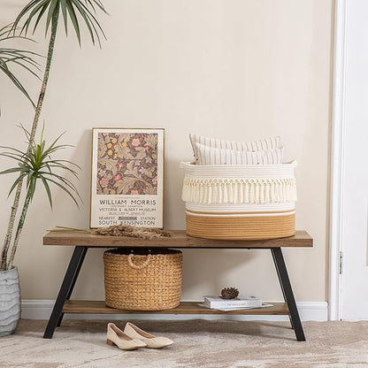 KAKAMAY Large Blanket Basket, Woven Baskets - Image 6