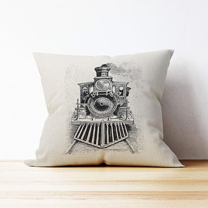 Train Decor Pillow Covers 18x18, Themed Room Decor, Gifts - Image 3