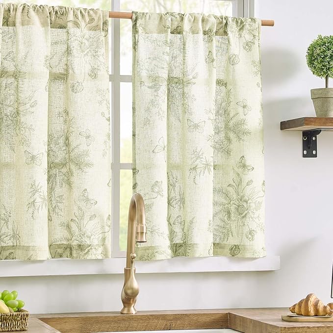 jinchan Half Window Curtains Small Drapes - Image 5
