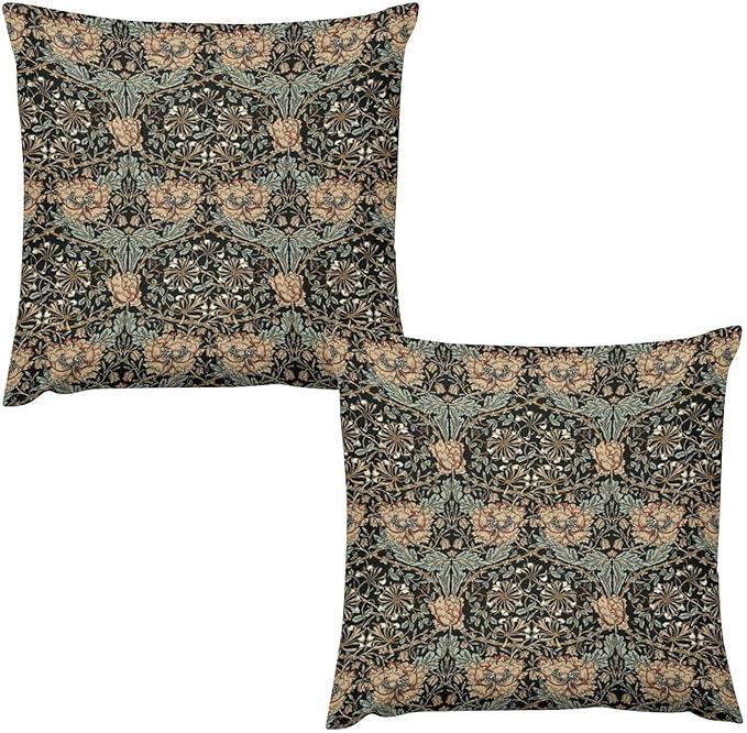 William Morris Floral Original Throw Pillow Covers Boho Chic Retro Floral Cozy by XBDDZSW