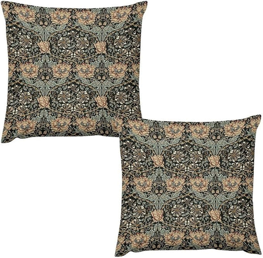 William Morris Floral Original Throw Pillow Covers Boho Chic Retro Floral Cozy by XBDDZSW