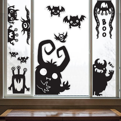 JOYIN 6Pcs Halloween Decorations Window Covers Clings, Monster Novelty Cute Wiggly Decor Decal Stickers for Party Supplies