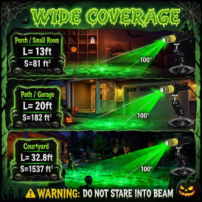 Aurelema 1 Pack Green Laser Halloween Module Generator with Timer,Green