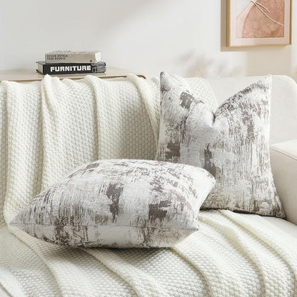 FUTEI Coffee White Decorative Throw Pillow Covers 22x22 Inch Set of 2, Soft - Image 5