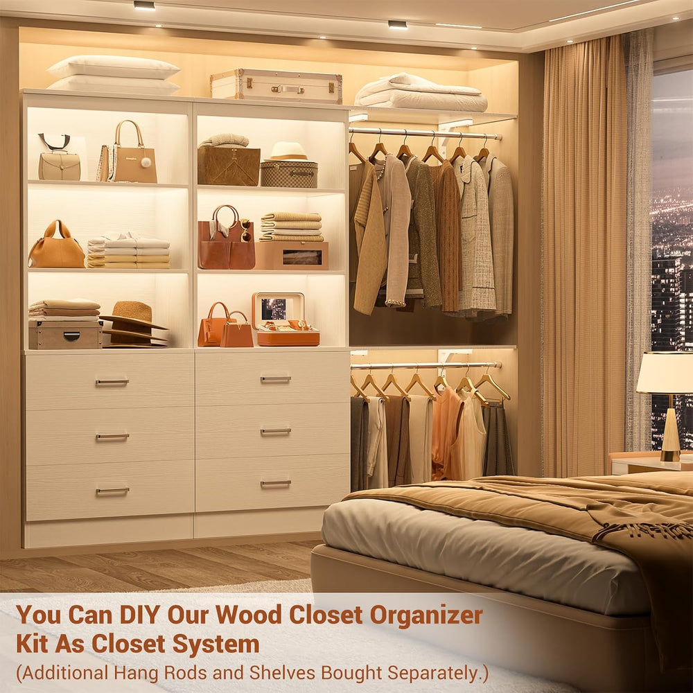 Aheaplus 23.6" Closet Drawers System, Closet System with 3 Drawers, White