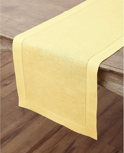 Solino Home Linen Yellow Table Runner 132 Inches Long - Image 2