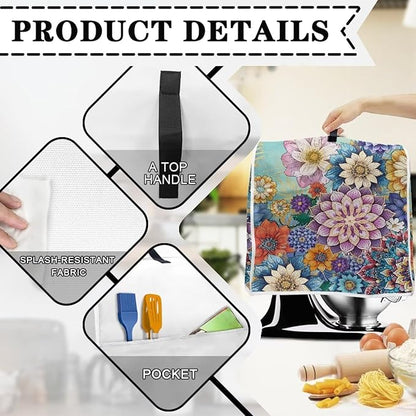 Kitchen Stand Mixer Covers Boho Mandala Flower Mixer Cover Dust Cover Washable - Image 4
