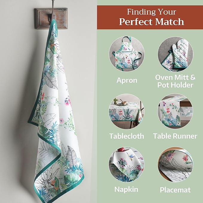 Maison d' Hermine Kitchen Towels Set of 3 100% Cotton 27.50" x 20" Reusable - Image 5