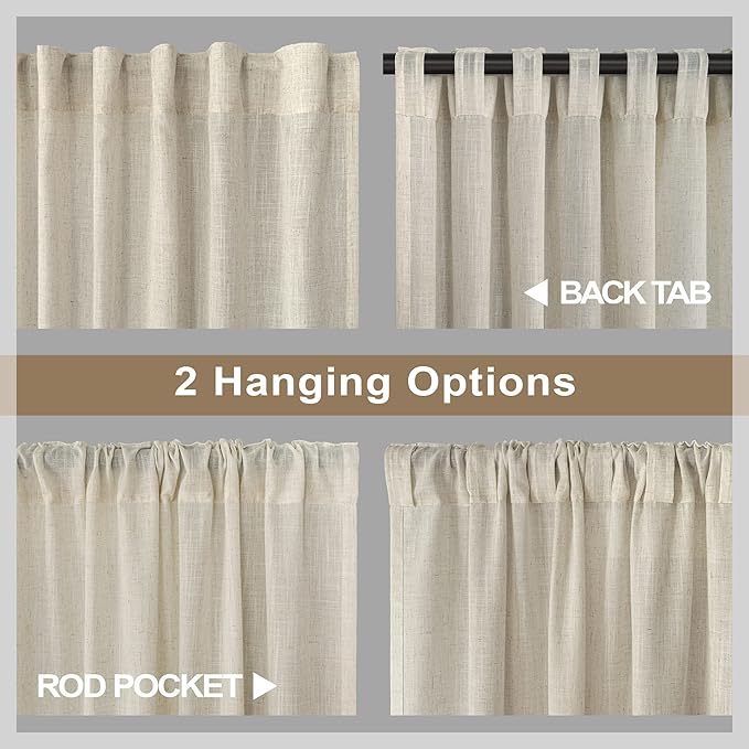 Flax Linen Curtains 108 Inches Long - Image 4