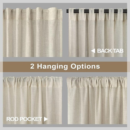 Flax Linen Curtains 108 Inches Long - Image 4