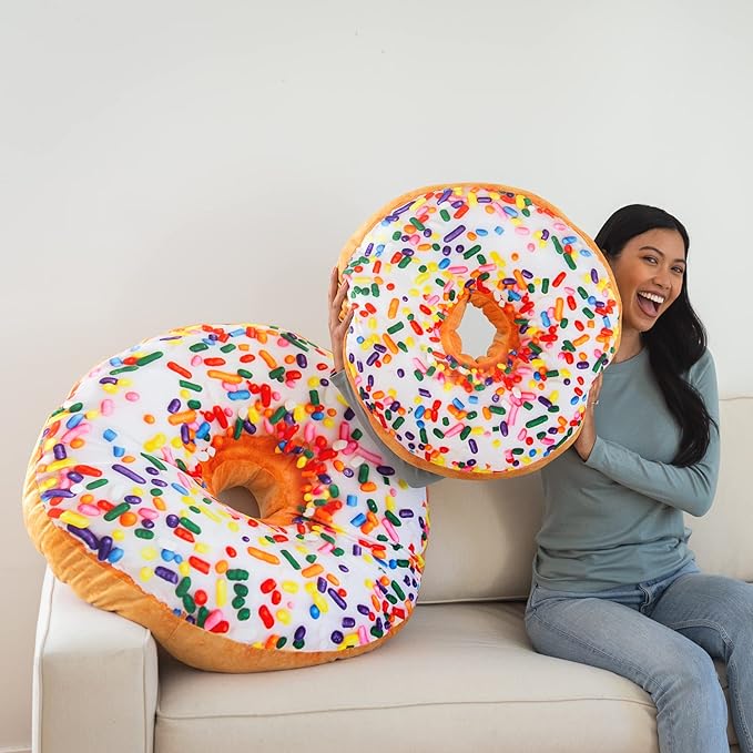 31" 3D Sprinkle Donut Throw Pillow - Image 3