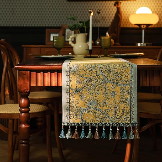 13×72 Inch Table Runner, Retro-Luxury Tassels Series - Image 5