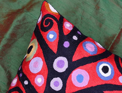 Klimt Tree of Life Pillow Cover | Red Floral Pillowcase | Flower Accent Pillows - Image 3