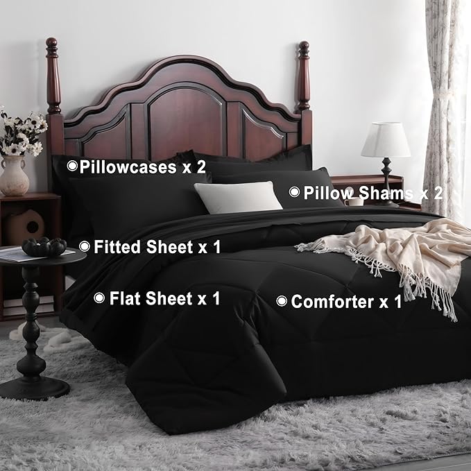 NTBAY King Comforter Set with Sheets, 7 Pieces Soft and Breathable King Bedding - Image 4