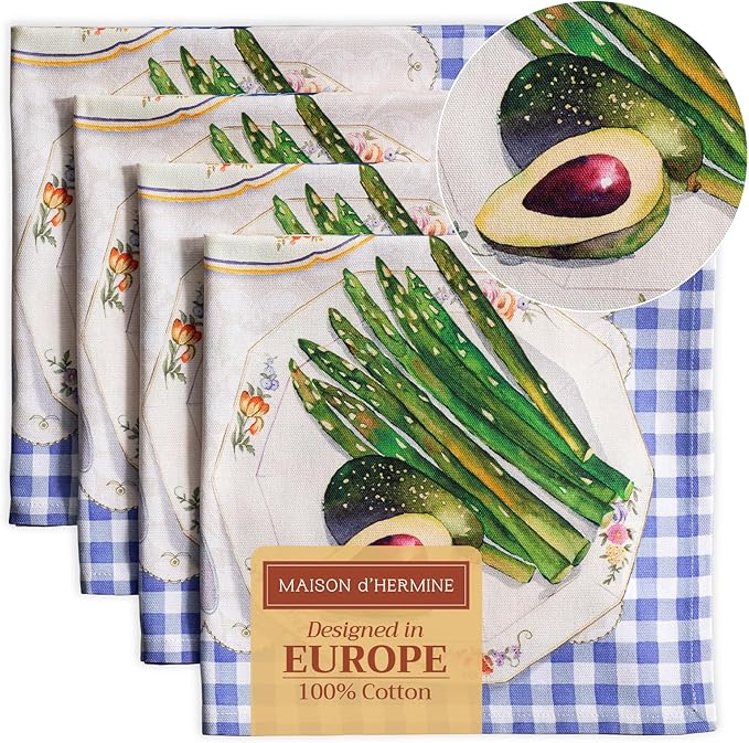 Maison d' Hermine Cloth Napkins Set of 4 100% Cotton Everyday Reusable Square by MaisondHermine
