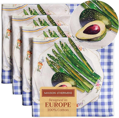 Maison d' Hermine Cloth Napkins Set of 4 100% Cotton Everyday Reusable Square by MaisondHermine