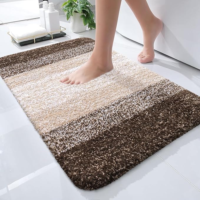OLANLY Bathroom Rugs Mat 24x16, Extra Soft Absorbent Microfiber Bath Rugs by OLANLY