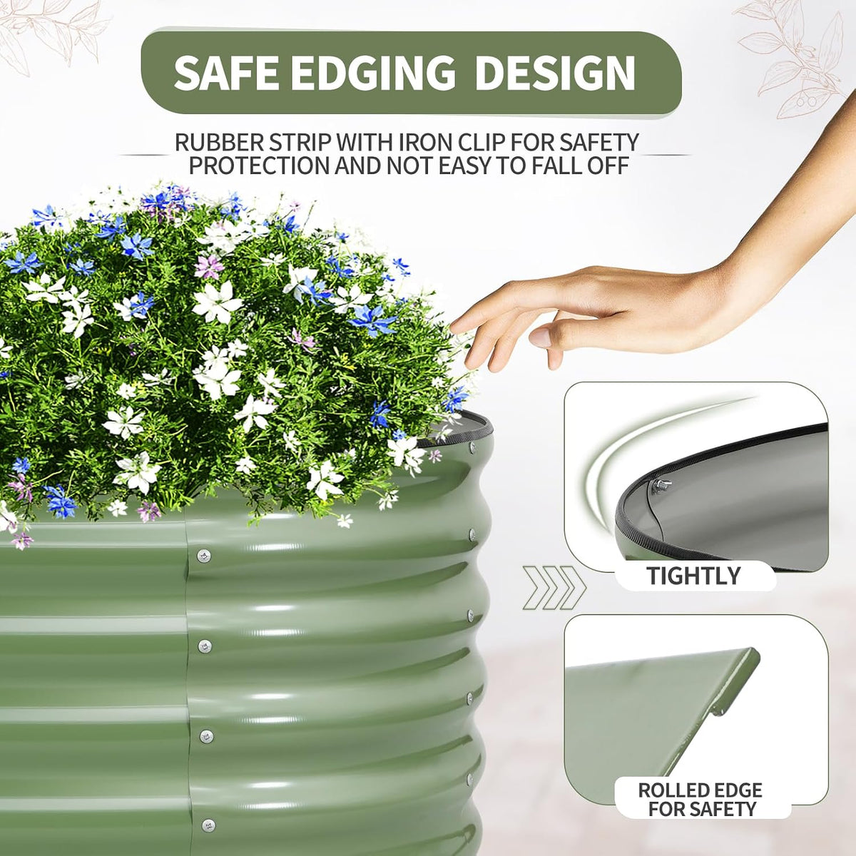 galvanized raised garden bed - 2 pcs 6x2x1.4ft shown in use