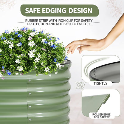 galvanized raised garden bed - 2 pcs 6x2x1.4ft shown in use