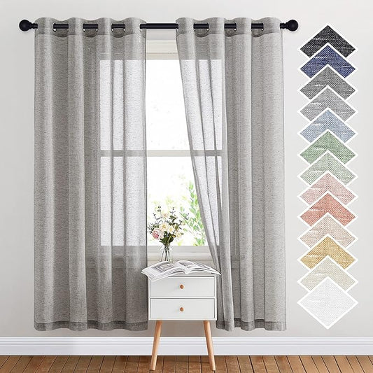 NICETOWN Sheer Curtains Open Linen Blend by NICETOWN
