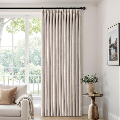 MIULEE Pinch Pleated Thick Linen Curtains 84 Inch 4 Panels Set Back Tab Memory - Image 6