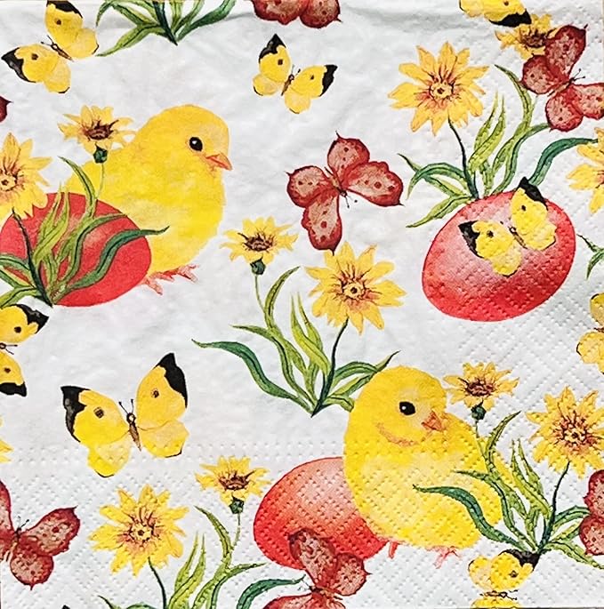 AM Décor Easter Dinner Napkins 20 Count Soft 3-Ply Tissue Servilities, Easter by Importer+AM