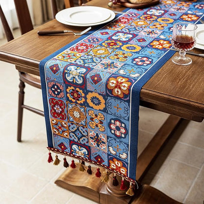 13×72 Inch Table Runner, Retro-Luxury Tassels Series - Image 8