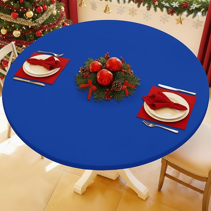 Round Spandex Tablecloth, Elastic Fitted Waterproof Tablecloths by Moosfor