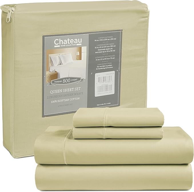 100% Cotton Bed Sheets Queen Size Bed Set, 800 Thread Count Deep Pocket Queen - Image 9