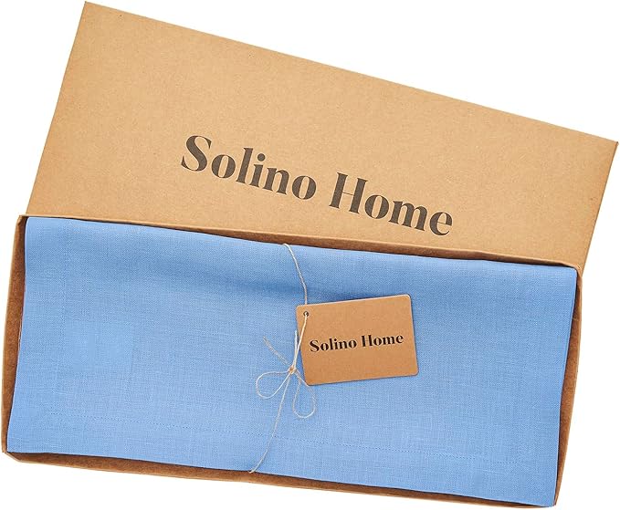 Solino Home Linen Provence Blue Table Runner 120 Inches Long - Image 5