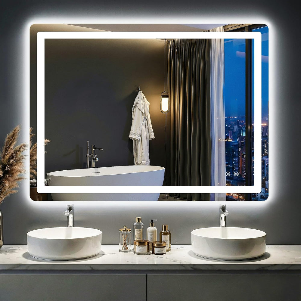 LED Bathroom Mirror with Lights, 30"x40" Lighted Vanity Mirror for ...