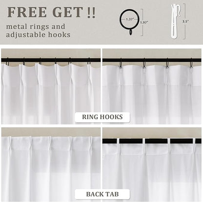 102 Inch Long Half Privacy Window Curtains - Image 3