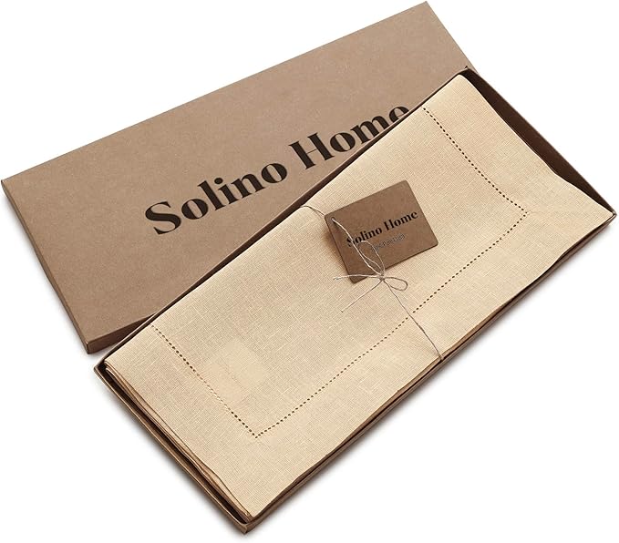 Solino Home Linen Beige Table Runner 120 Inches Long - Image 5