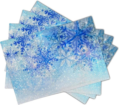 Giwawa Christmas Snowflake Placemats, Winter Snow Place Mats Set of 4 - Image 2