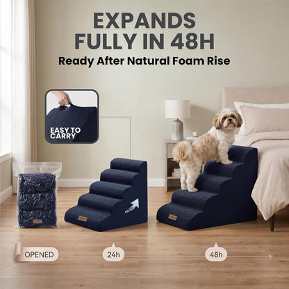 miorun dog stairs for high beds, 24.5" foam on a desk or shelf
