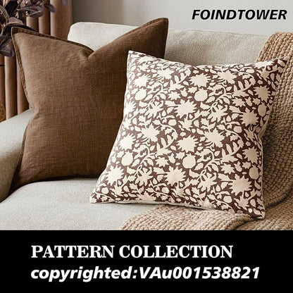 Foindtower Set of 2 Decorative Neutral Floral Throw Pillow Covers Accent - Image 3