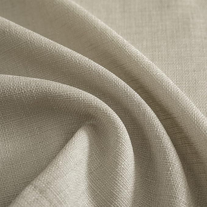 Jinchan 54 Inch Faux Linen Tier Curtains - Image 3