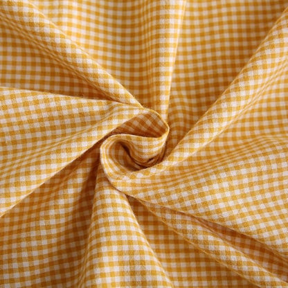Vintage Yellow Plaid Ruffle Throw Pillow Covers 20x20 inches, Washed Cotton - Image 5