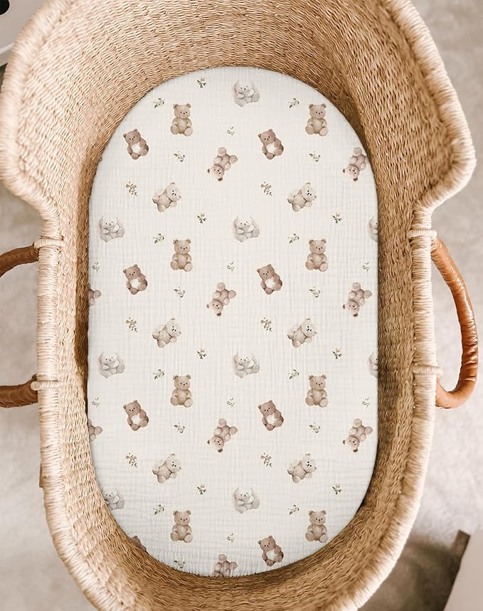 Bassinet Sheet for Baby Boy and Girl 2 Pack, Fitted Sheets for Rectangle - Image 2