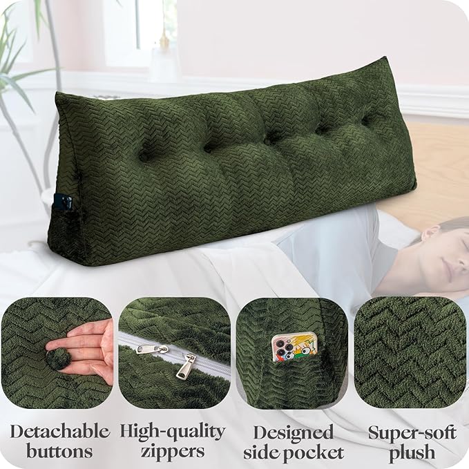 Large Bolster Triangular Headboard Wedge Backrest Positioning Support Bed Rest - Image 3