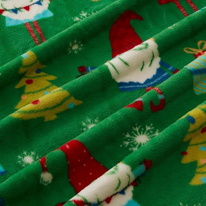 COOVA Christmas Faux Rabbit Fur & Flannel Throw Blanket 50x60 Inch - Image 5