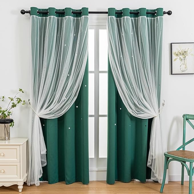 indistar Star Cutout Kids Window Blackout Curtains by indistar
