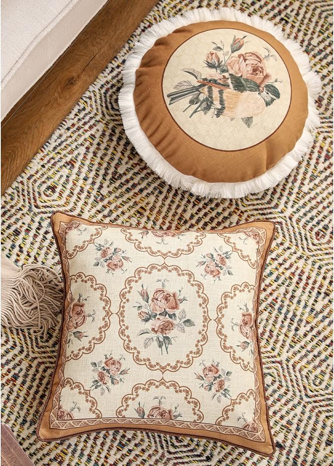 patdrea Designer Vintage Floral Throw Pillow Covers - Image 3