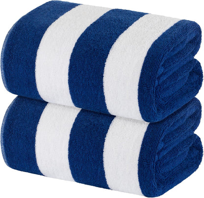 white classic stripe cabana beach towels oversized 2, main product view