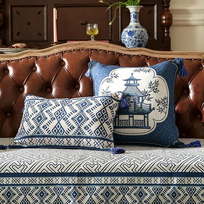 Chinoiserie Throw Pillow Covers, Classic Chinoiserie Blue and White - Image 5