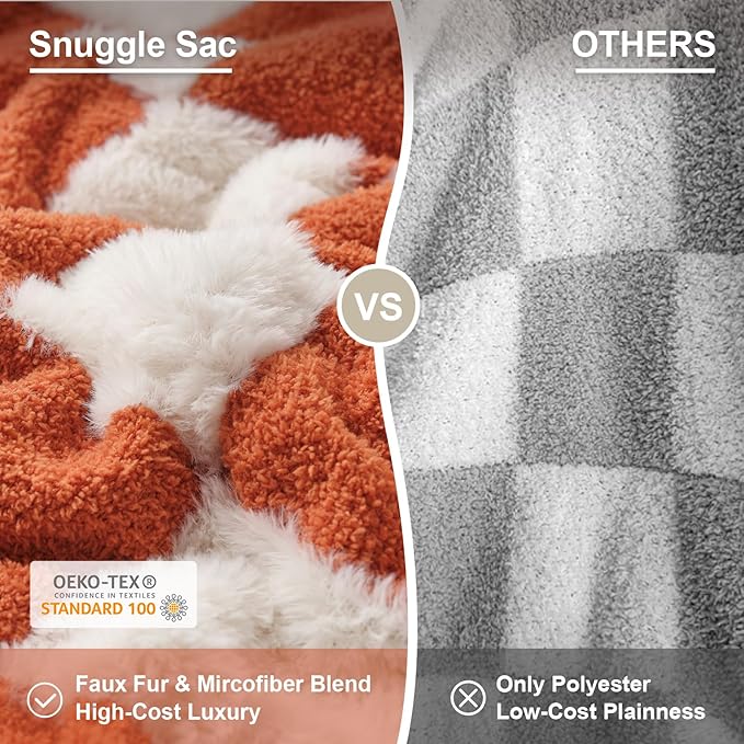 Snuggle Sac Orange Throw Blanket - Image 2