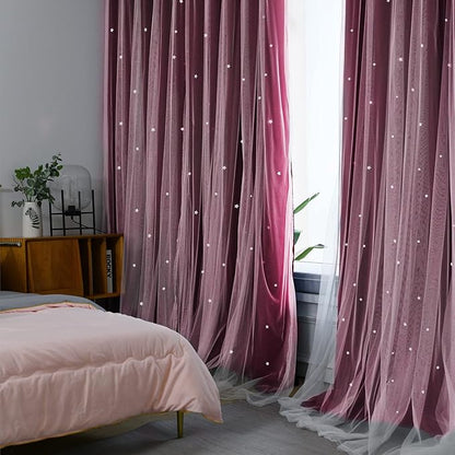 Kinryb Kids Blackout Curtains for Bedroom/Living Room/Classroom, Sheer Overlay - Image 3
