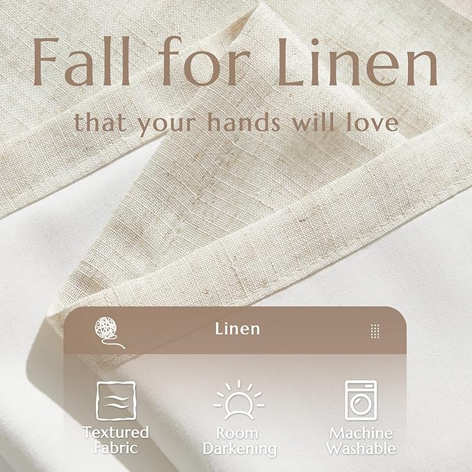 jinchan Beige Linen Blend Curtains - Image 7