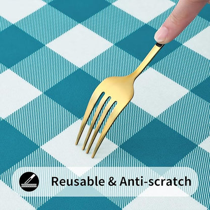 Smiry Rectangle Picnic Table Cloth, Elastic Waterproof Fitted Vinyl Tablecloths - Image 7